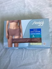 Sloggi Women's Short Briefs Knickers 3 Pack 95% Organic Cotton 2XL Brown New