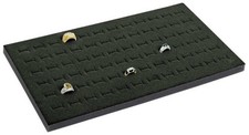 -72 Slot Black Jewelry Travel Ring Insert Display Pad with Stackable Tray