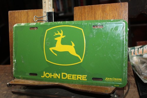 Sealed John Deere Embossed Metal License Plate Front Plate