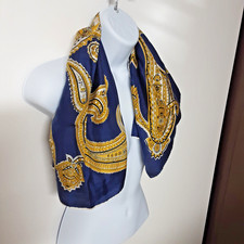 Vintage Baar And Beards Paisley Silk Scarf hand rolled made In Japan