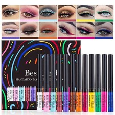 12 Colors Matte Liquid Eyeliner Set Rainbow Colorful Neon Eyeliner Pencil Pigme