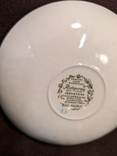 Ridgway Staffordshire Balmoral Cup And Saucer - Ironstone - Picture 6 of 9