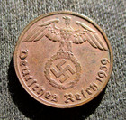 RARE OLD 1 REICHSPFENNIG 1938 G COIN OF THIRD REICH GERMANY KARLSRUHE (1) — photo 2