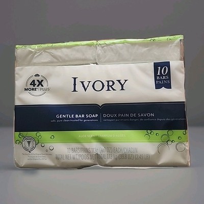 Ivory Gentle Bar Soap Safe, Pure Clean Trusted Generations 10 Bars, 3.17oz New