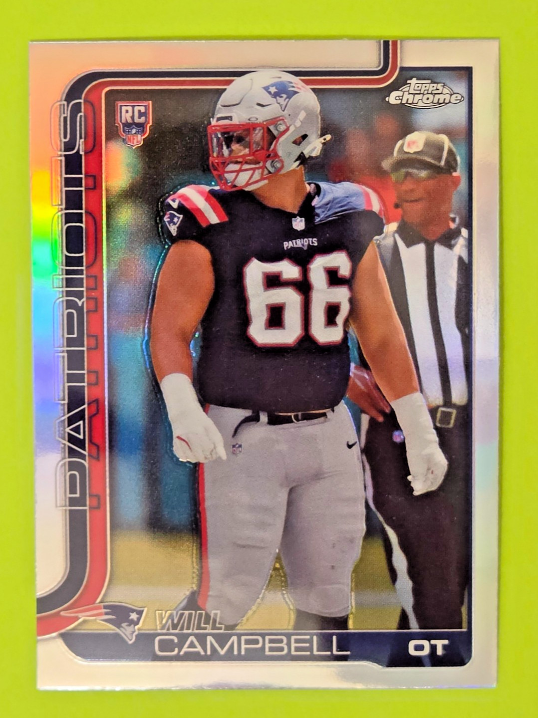 2025 Topps Chrome Will Campbell Silver Refractor Rookie #379 Patriots