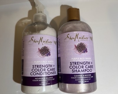 SheaMoisture Purple Rice Water Strength Color Care Shampoo & Conditioner New