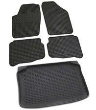Gummi Kofferraumwanne Fußmatten für VW Polo 9N 9N3 2001-2009 Set Passform Matten