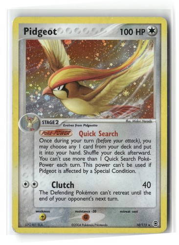 Pidgeot Holo Rare FireRed & LeafGreen 10/112 Pokemon Heavily Played