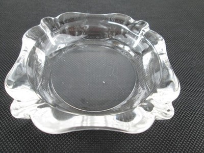 Vintage Small Heavy Thick Clear Glass 4x4 Square Cigar Ashtray Cigarette Ashtray
