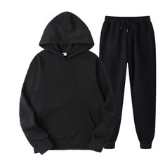 Men s Casual Sports Tracksuit Hoodie Pants 2-Piece Set Polyester Sweat Suit