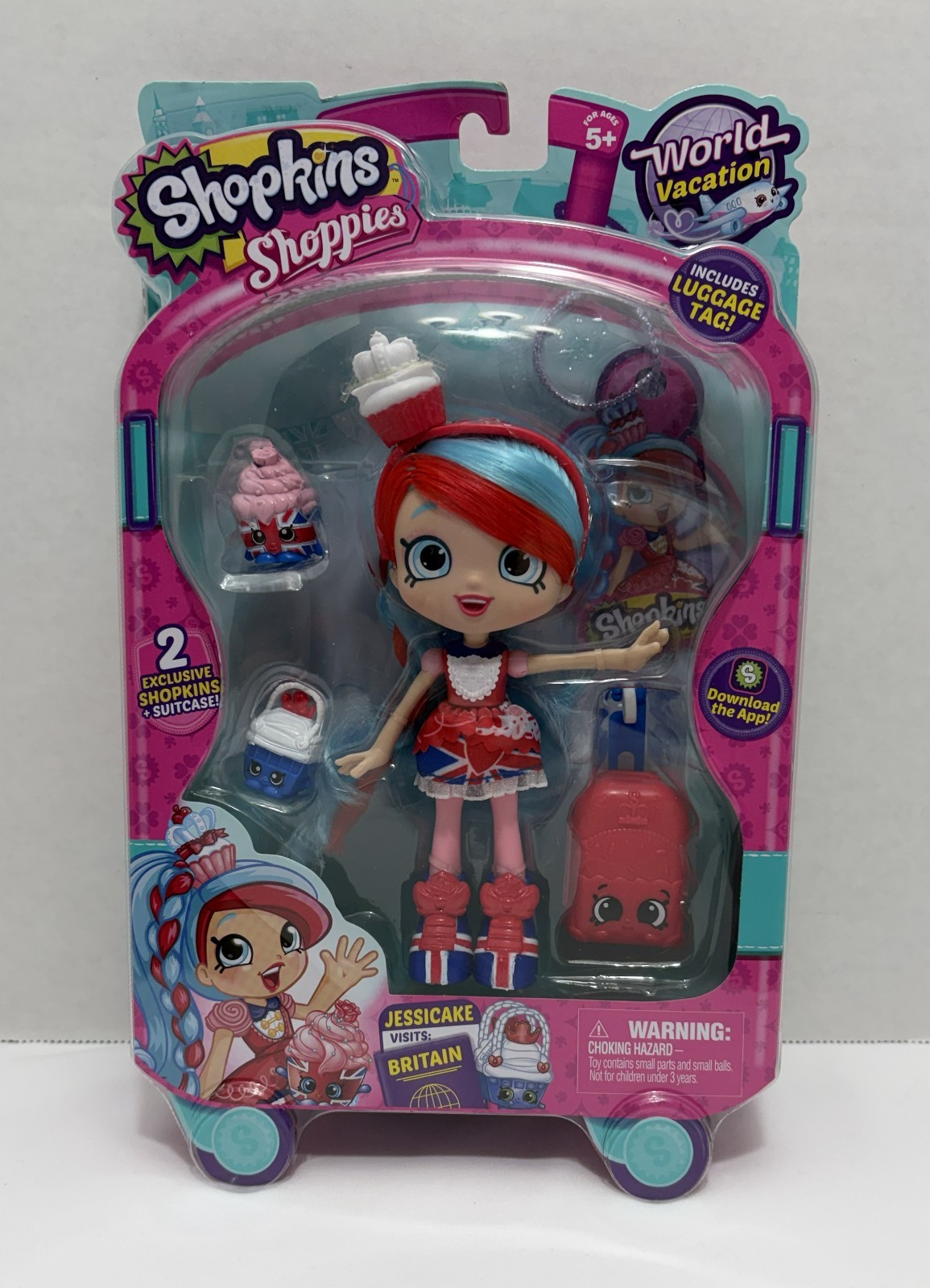 SHOPKINS SHOPPIES DOLL JESSICAKE VISITS BRITAIN WORLD VACATI