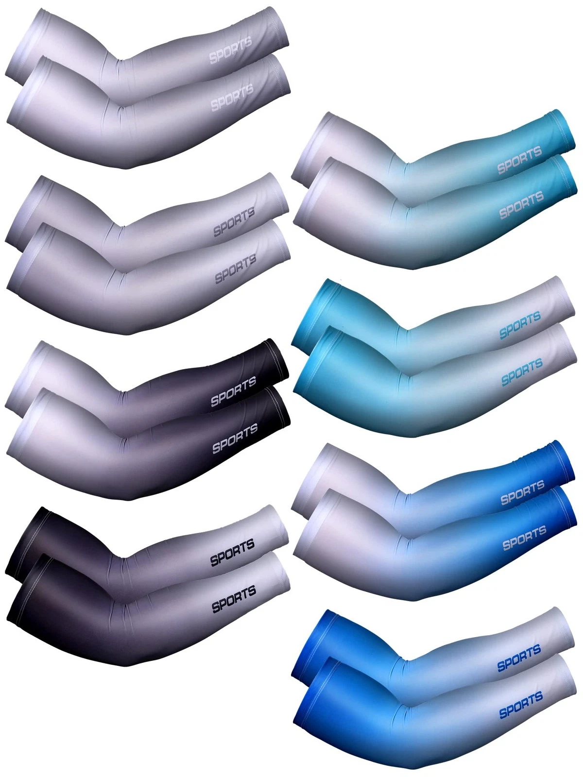 8 Pairs Arm Sleeves for Men Women UV suitable most people, Fresh Color