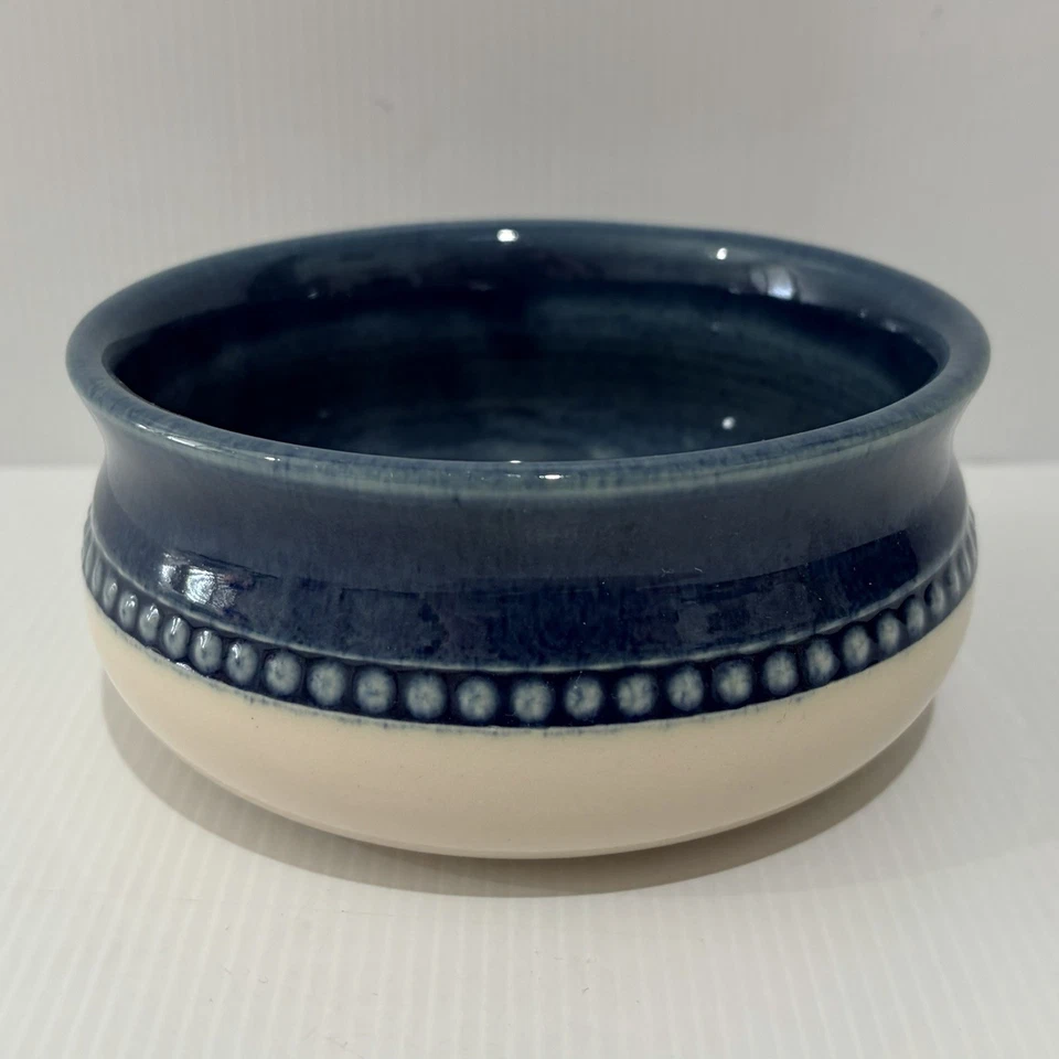 Bendigo Pottery Blue Beaded Bowl Dish - Vintage Retro Australian Pottery - image 4 of 4