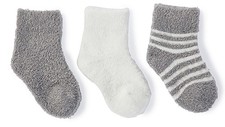BAREFOOT DREAMS COZYCHIC LITE INFANT SOCK SET One Size Pewter-pearl