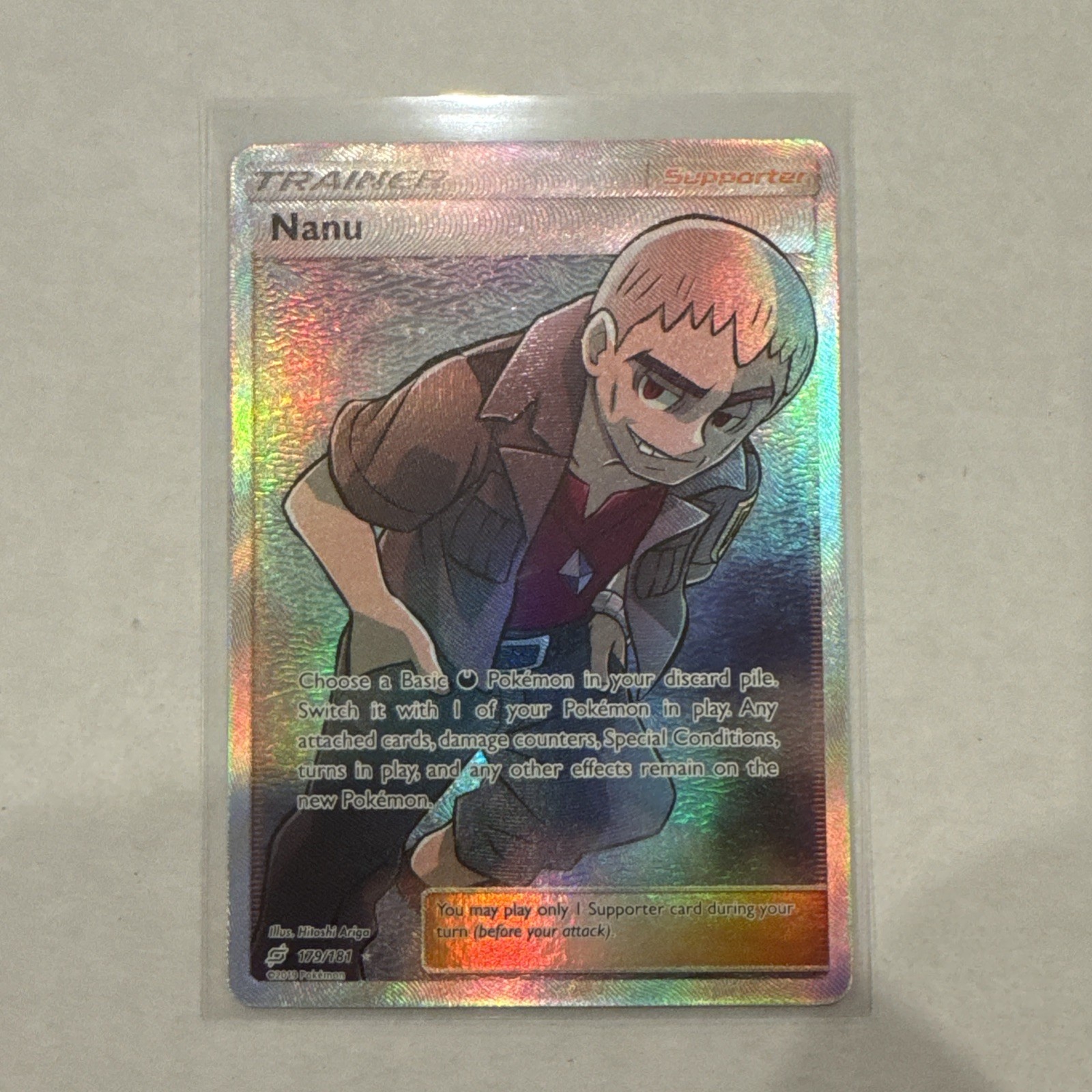 Pokemon Nanu 179/181 Sun & Moon Team Up Ultra Rare Full Art Near Mint