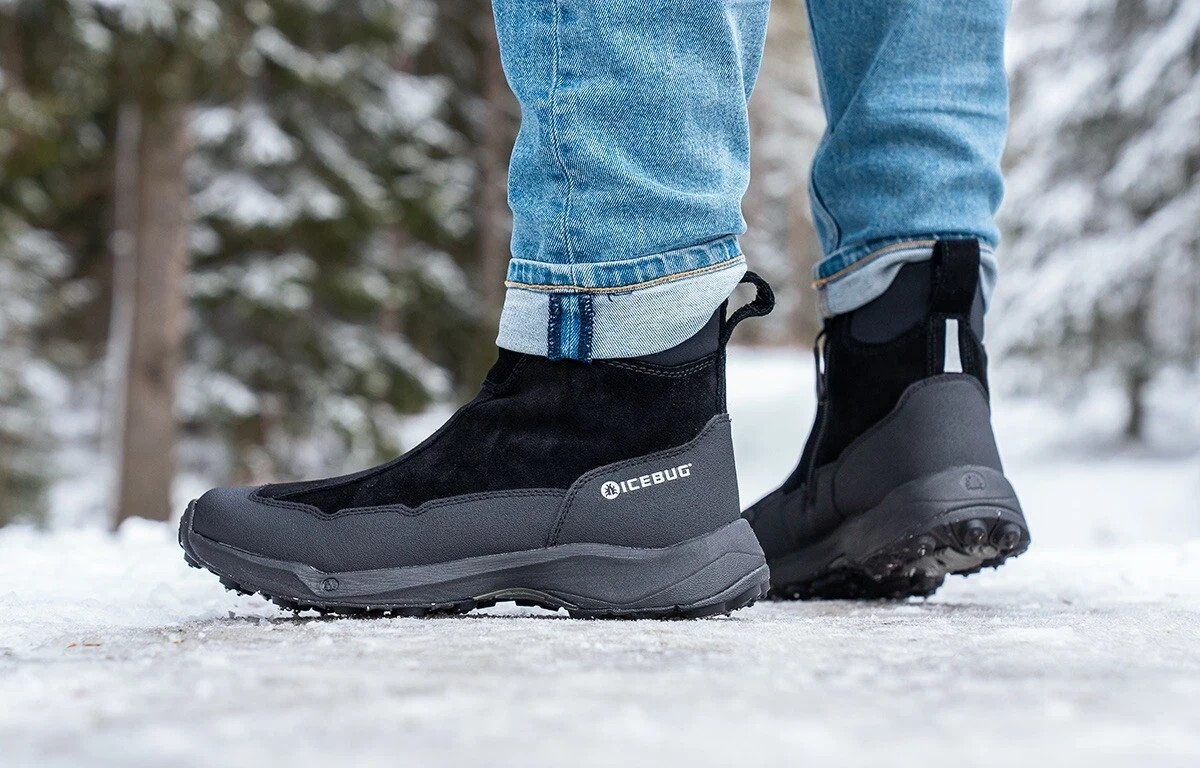 New ICEBUG Metro2 BUGrip Snow Boots Black Men Sz 12 Warm  display picture 2