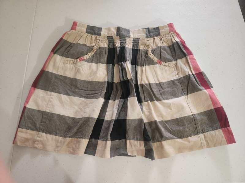 Burberry Plaid Pleated Skirt Elastic Waist Size 8y