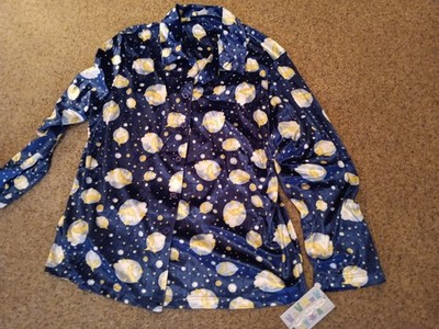 Personal Identity Polyester Pajama Set - New - Blue Moon/Stars Print - XL