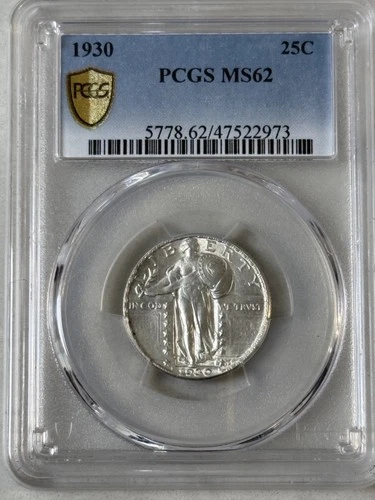 1930  Standing Liberty Quarter 90% Silver  PCGS MS62
