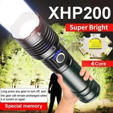 XHP200 Super Bright LED Flashlight High Power Zoomable Tactical Torch Waterproof