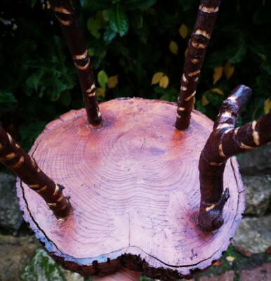 Repose-pieds Tabouret Vintage En Bois Et Tapisserie Fleurie – Déco Salon, Occasion