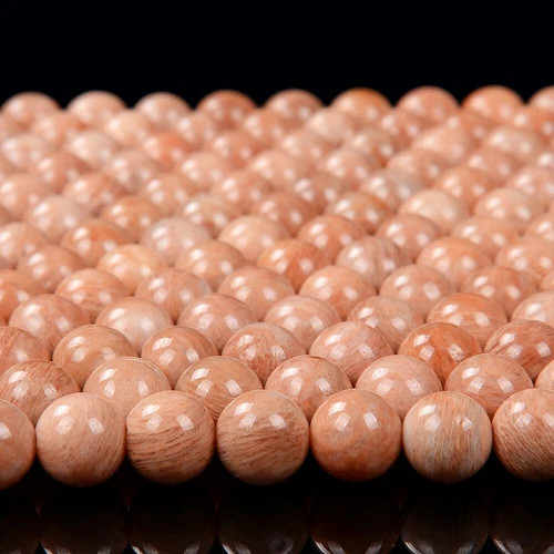 Natural Orange Feldspar Sunstone AA Round 5MM 6MM 7MM 8MM 9MM 10MM Beads (D307) - Picture 2 of 3