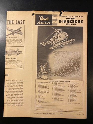 1950s Vintage REVELL Model Kit Instruction Manual Rocket Jet Plane Douglas Space - Picture 21 of 26