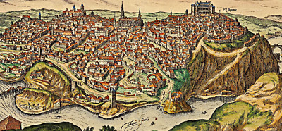 1596 Map of Toledo Castile Toletum Spain Wall Art Poster Home