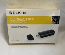 Belkin Connect N150 Wireless USB Adapter 150Mbps Factory Sealed NIB