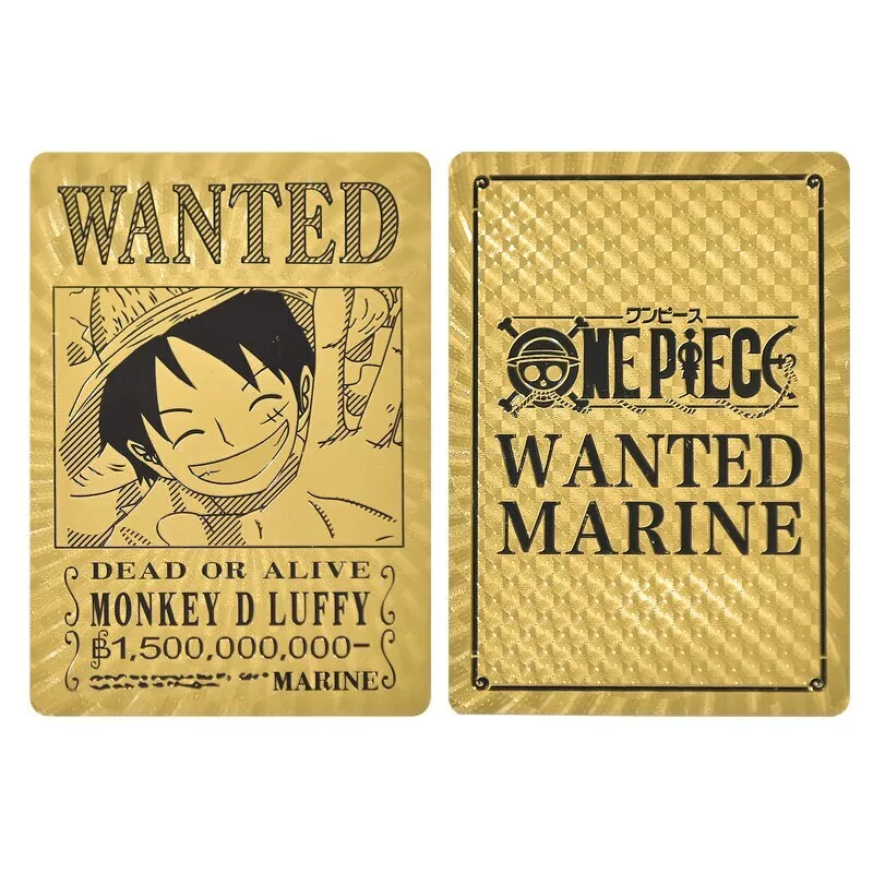 18pcs/lot Japanese manga one piece WANTED cards Anime golden