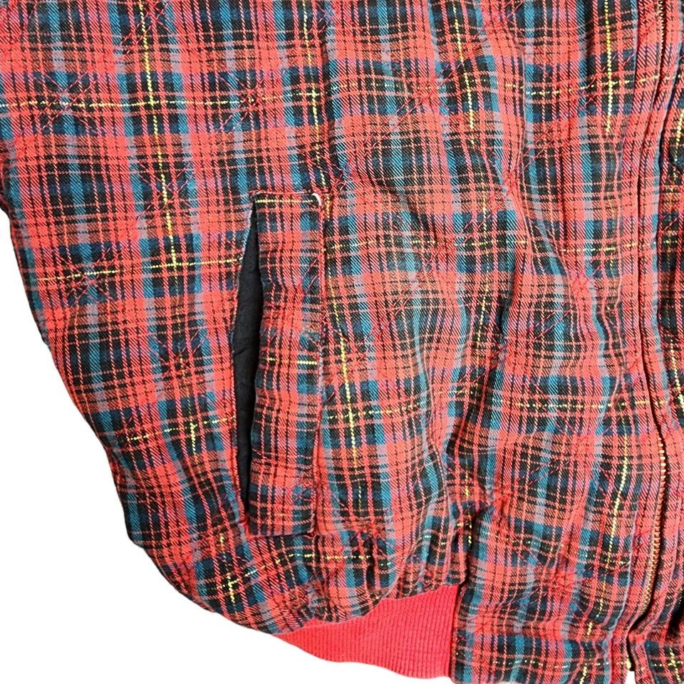 Vintage Line Up For Sports Bomber Jacket  Womens Size Medium Red Plaid Zipper - Image 4 of 4