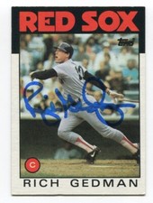 1986 Topps Rich Gedman Signed Card Baseball MLB Autographed AUTO #375