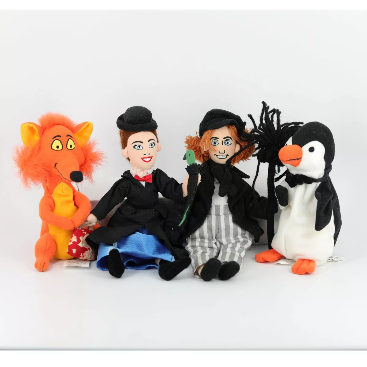 Disney Mary Poppins Plush Set 4 Mary Bert Penguin Fox eBay