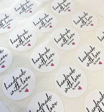 Personalised Handmade With Love Labels Sticker Custom business stickers