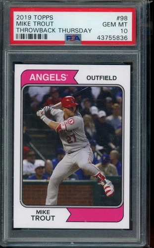 2019 Topps Throwback Thursday #98 Mike Trout Throwback Thursday PSA 10