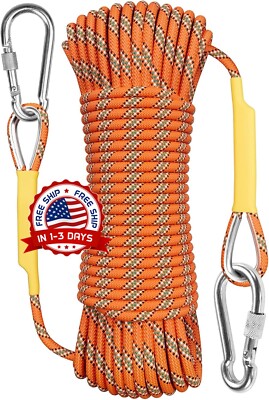 Cuerda para escalar en roca de 32 feet cuerdas de seguridad con mosquetón US NEW