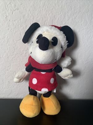 Minnie Mouse Christmas Plush 8'' Vintage Style Rare See My Store Tons Of Disney