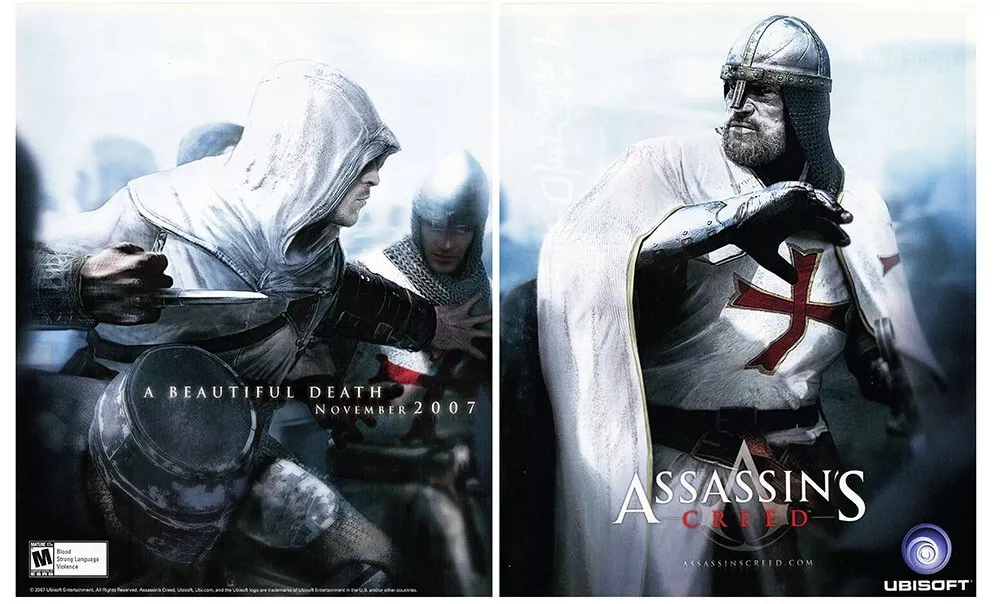 Assassin's Creed 1 PS3 Original 2007 Ad Authentic XBox 360 Game Promo Art