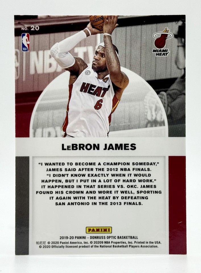 201920 Panini Donruss Optic Winner Stays 20 LeBron James Cleveland