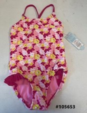 NWT Girls  Floral Print One Piece Swimsuit- Cat  Jack Fuchsia S