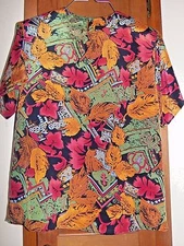 NOTATIONS Petite Multi-Color Short Sleeve Pullover Dressy Blouse - Size 6 P