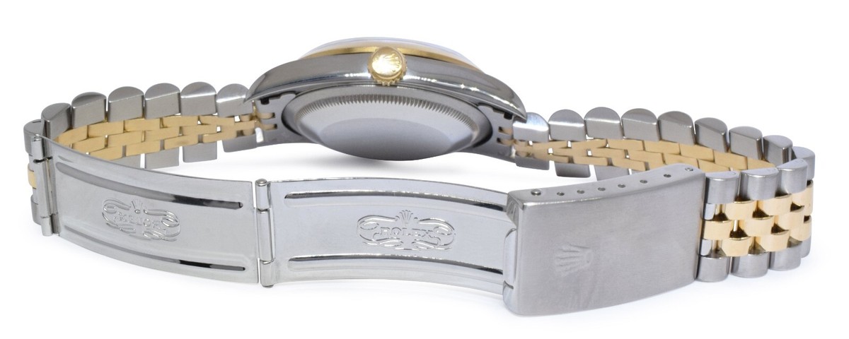 Rolex Datejust 18k Yellow Gold/Steel Silver Jubilee Dial Mens 36mm