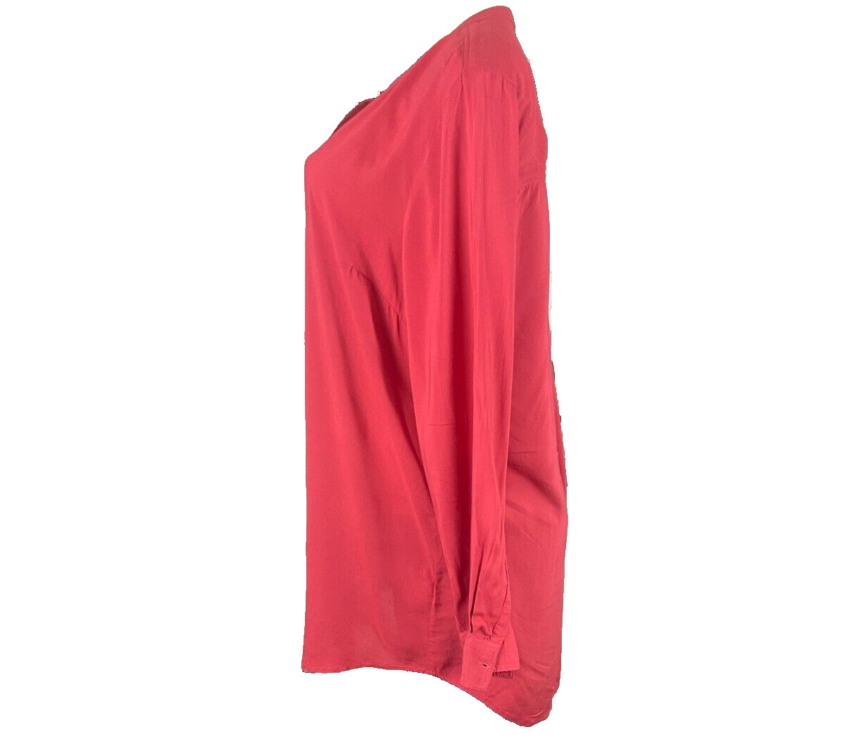 Sandra Ingrish L Cinnabar Red Button Split Neck R… - image 3