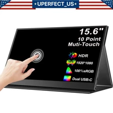 UPERFECT 15.6" Touchsreen 1080P HDR IPS Ultra Slim Portable Monitor HDMI Input A