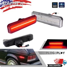Clear Lens Red LED Rear Side Marker Signal Lights For 1976-1980 Plymouth Volare