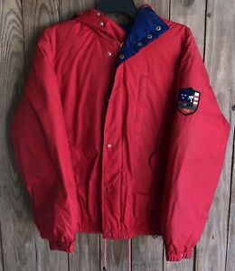 Ralph Lauren Men’s Medium Ski Suicide Jacket Vintage 90’s Red Down Zip ...