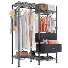 HOKEEPER Wire Garment Rack Closet Wardrobe Heavy Duty Clothes Clothing Racks