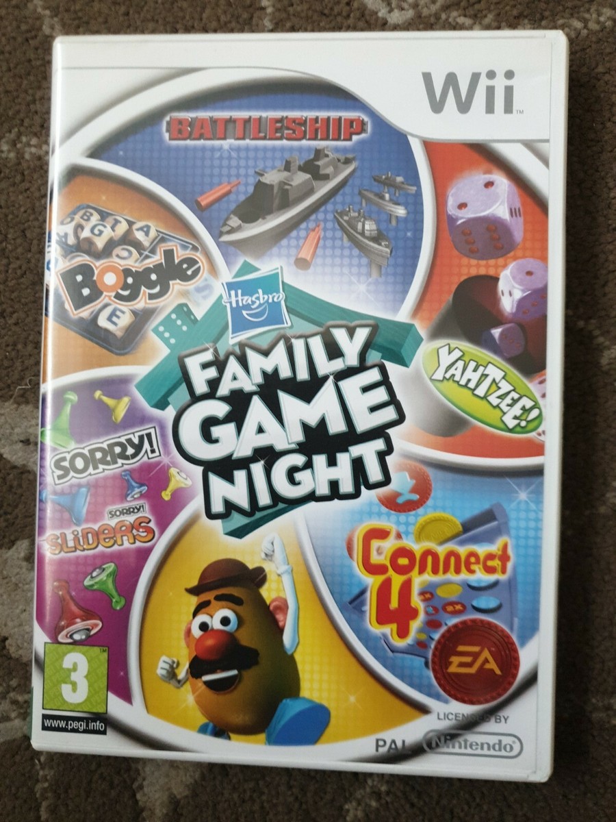 HASBRO FAMILY GAME NIGHT NINTENDO WII BOGGLE YAHTZEE SORRY CONNECT