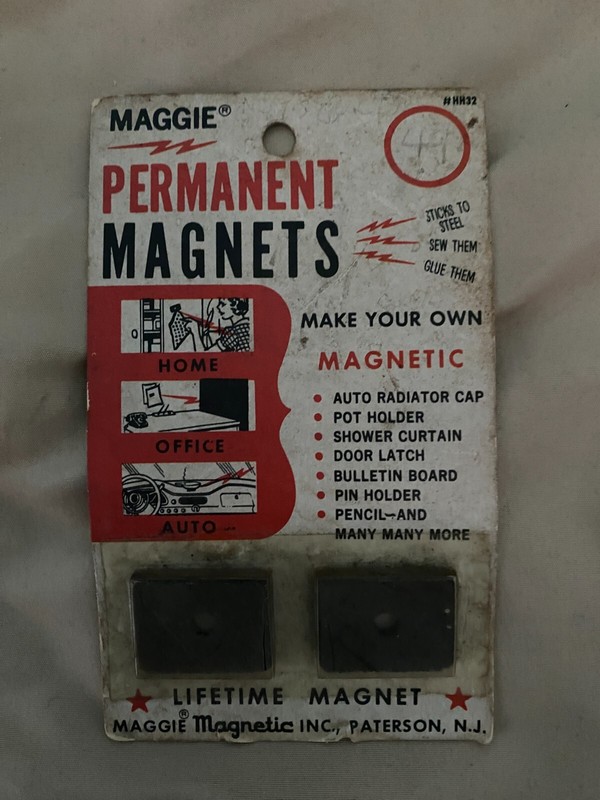 VINTAGE SEALED Maggie Magnetic Inc Permanent Magnets Lifetime #HH32 Paterson NJ