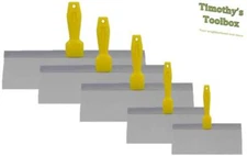 5-Piece Wal-Board Drywall Taping Knife Set Stainless Steel 6"-8"-10"-12"-14"